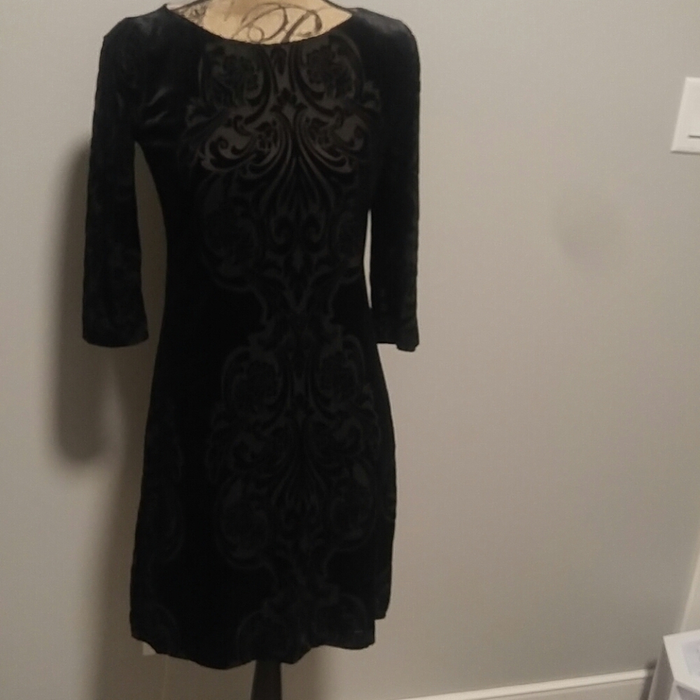 Vintage petite  black velvet dress